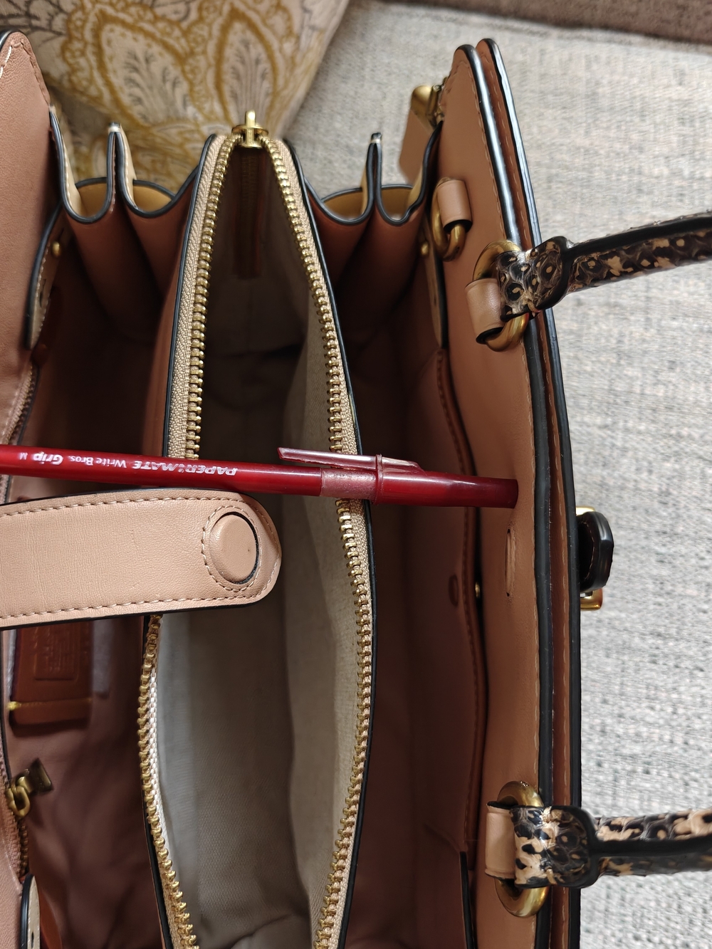 Coach 1941 Serra Satchel Oxblood Multi with Snakeskin Handles - Picture 10 of 11